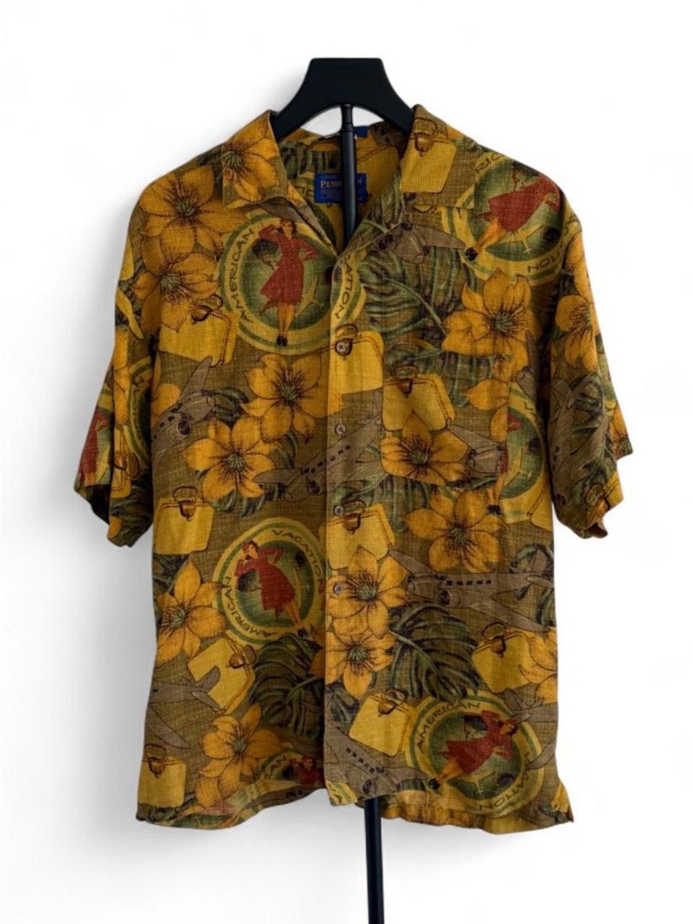 Vintage Pendleton American Vacation Silk short sleeved camp shirt